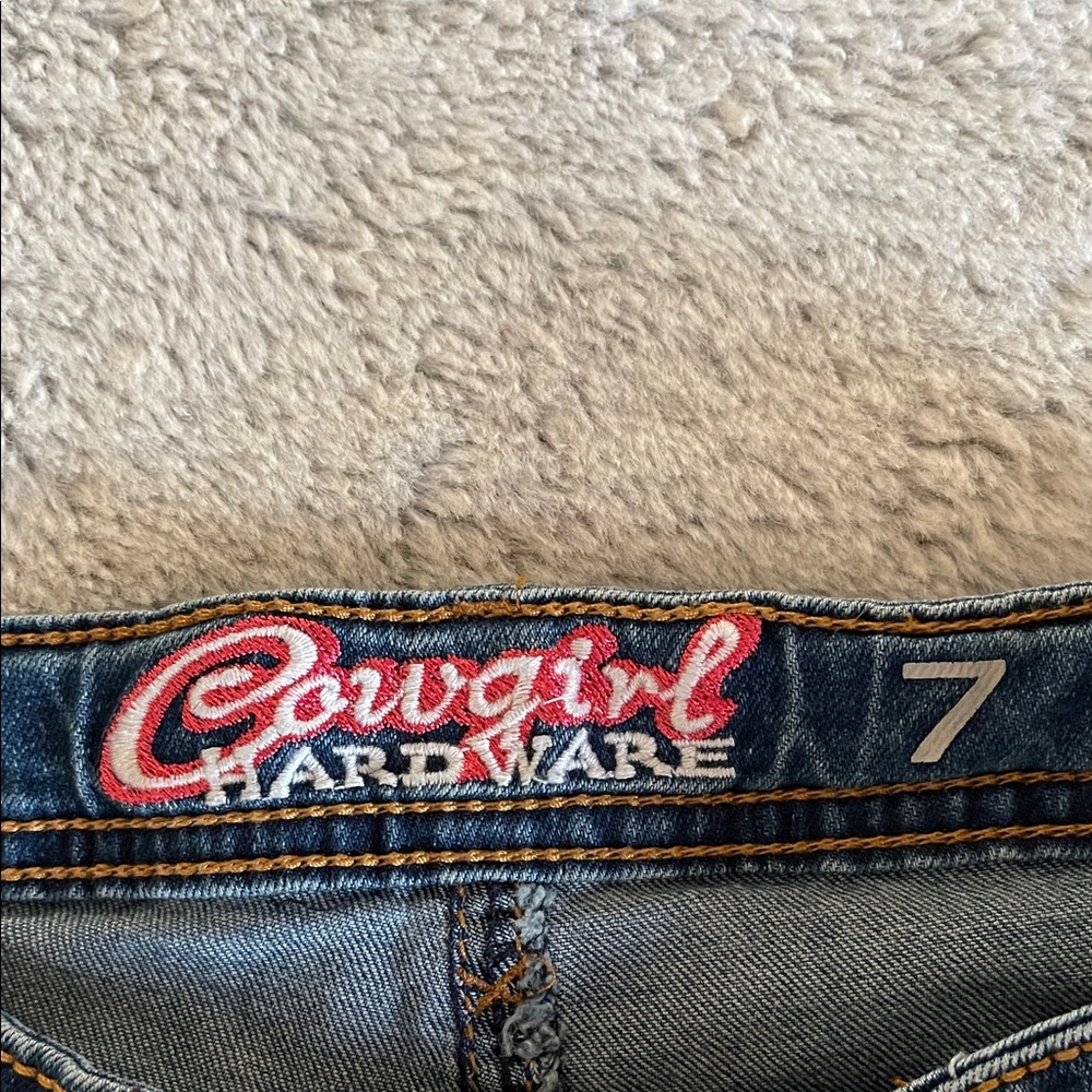 Cowgirl Hardware Dark Blue Flare Jeans. SZ 7 - Picture 2 of 8